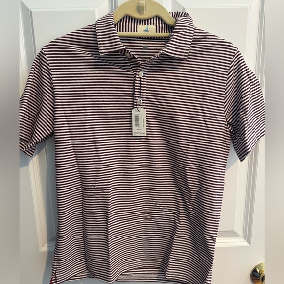 johnnie-O Other - Johnnie-O NWT size 12 kids Maroon striped polo shirt